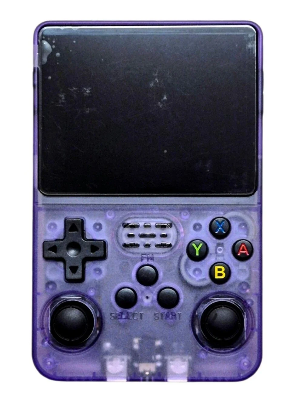 Transparent Purple Handheld Game Console R36S - Portable Gaming Lots Of Games!